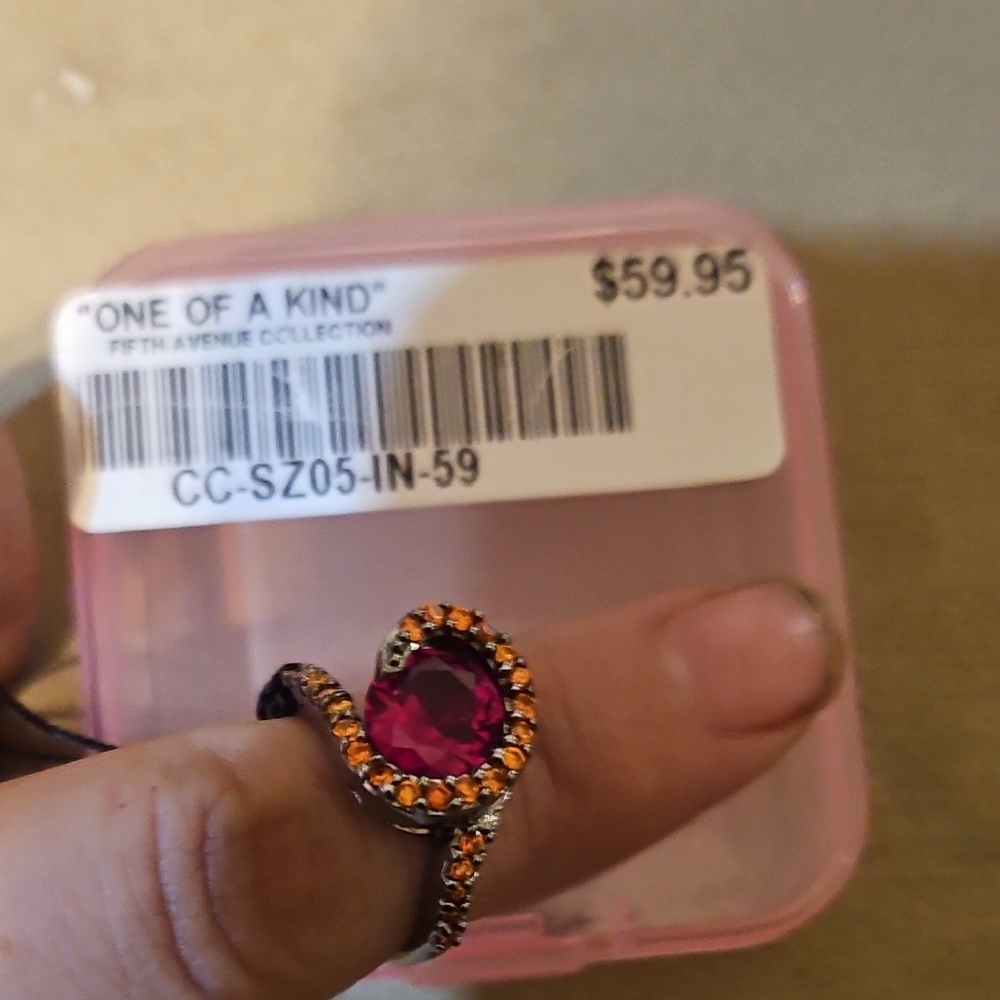 Vintage-Inspired Pink and Orange Halo Ring